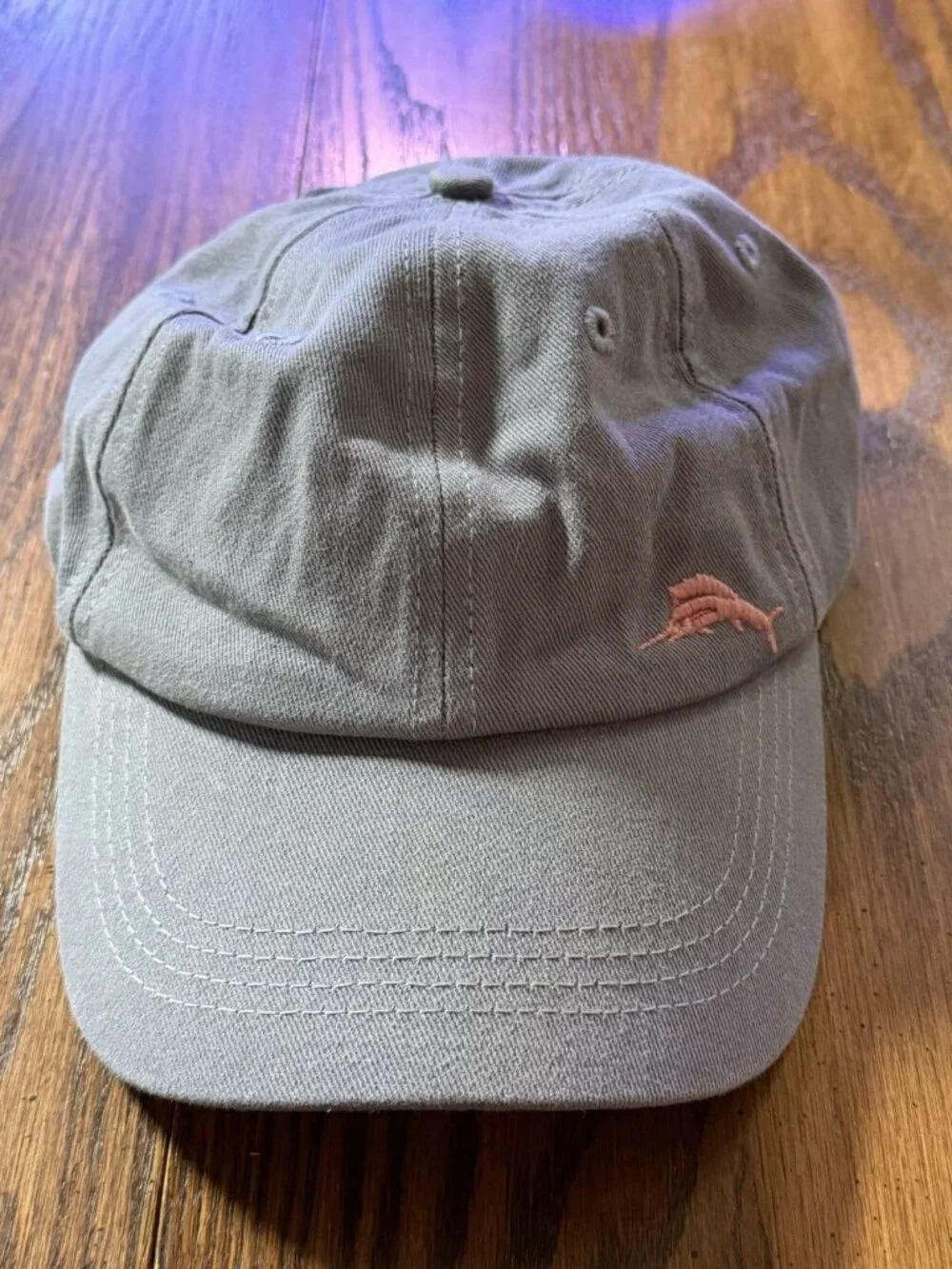 Tommy Bahama Hat Sliding Strap Adjustable  Cap Gray/Pink Baja Margarita Drink